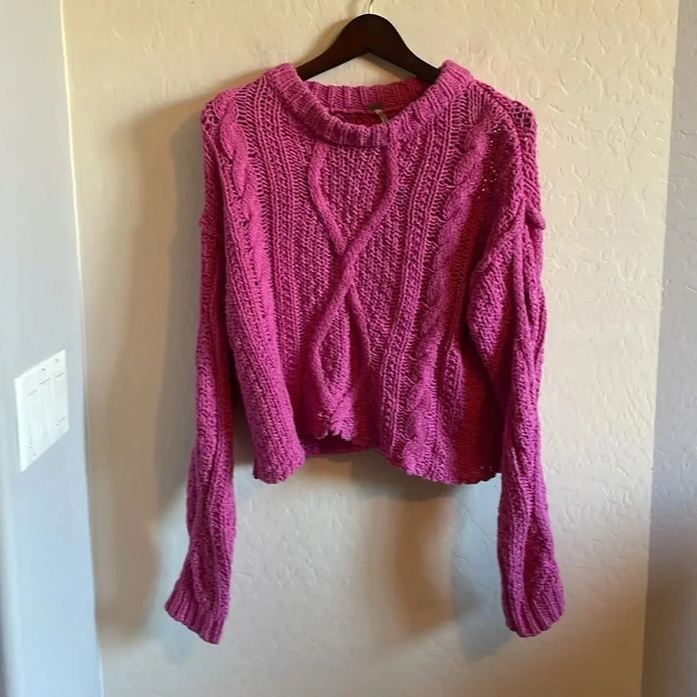 Free People Cutting Edge Cable Knit Sweater